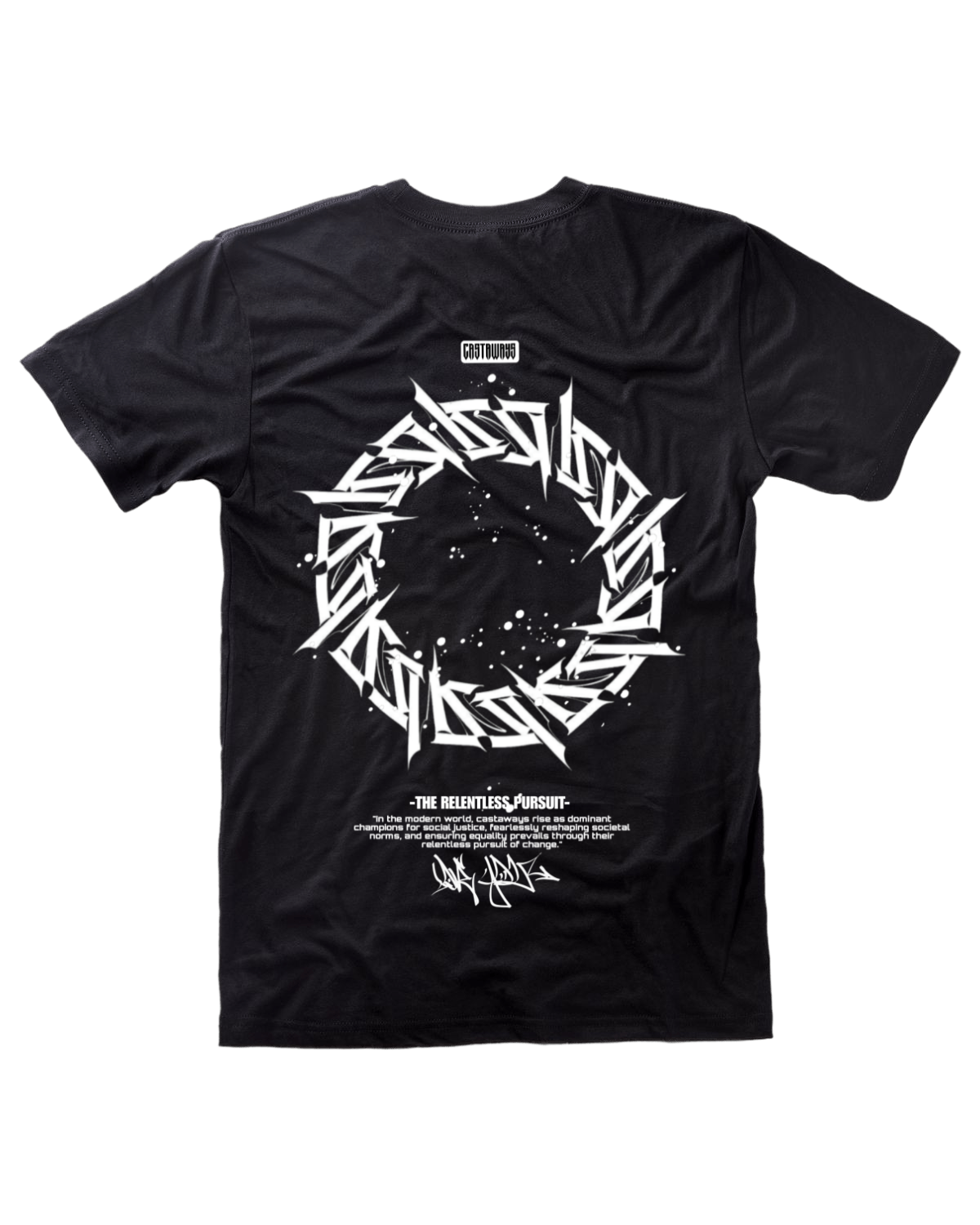 'Relentless pursuit' graphic tee